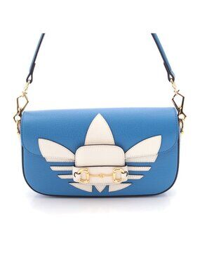 Gucci Adidas Leather Horsebit Handbag Blue